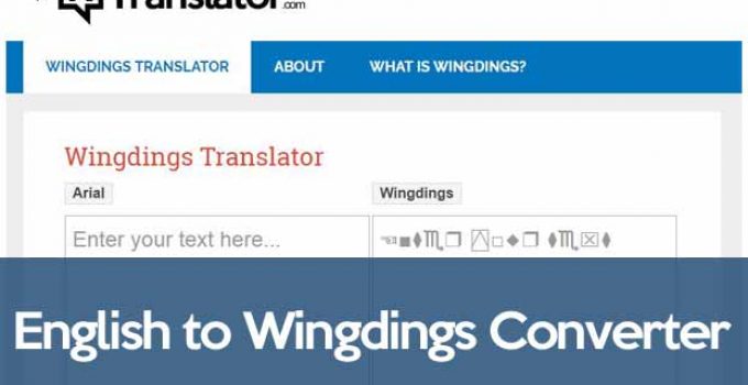 English to Wingdings Converter