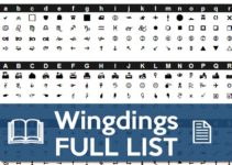 Wingdings Full List of Characters
